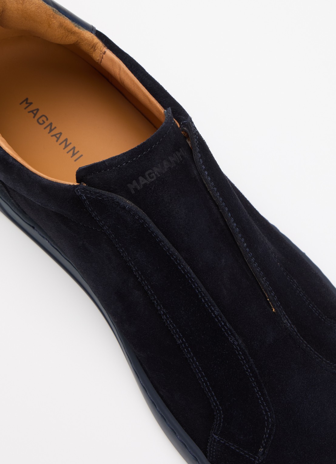 Magnanni Costa Slip II sneaker van suède - detail 5 donkerblauw