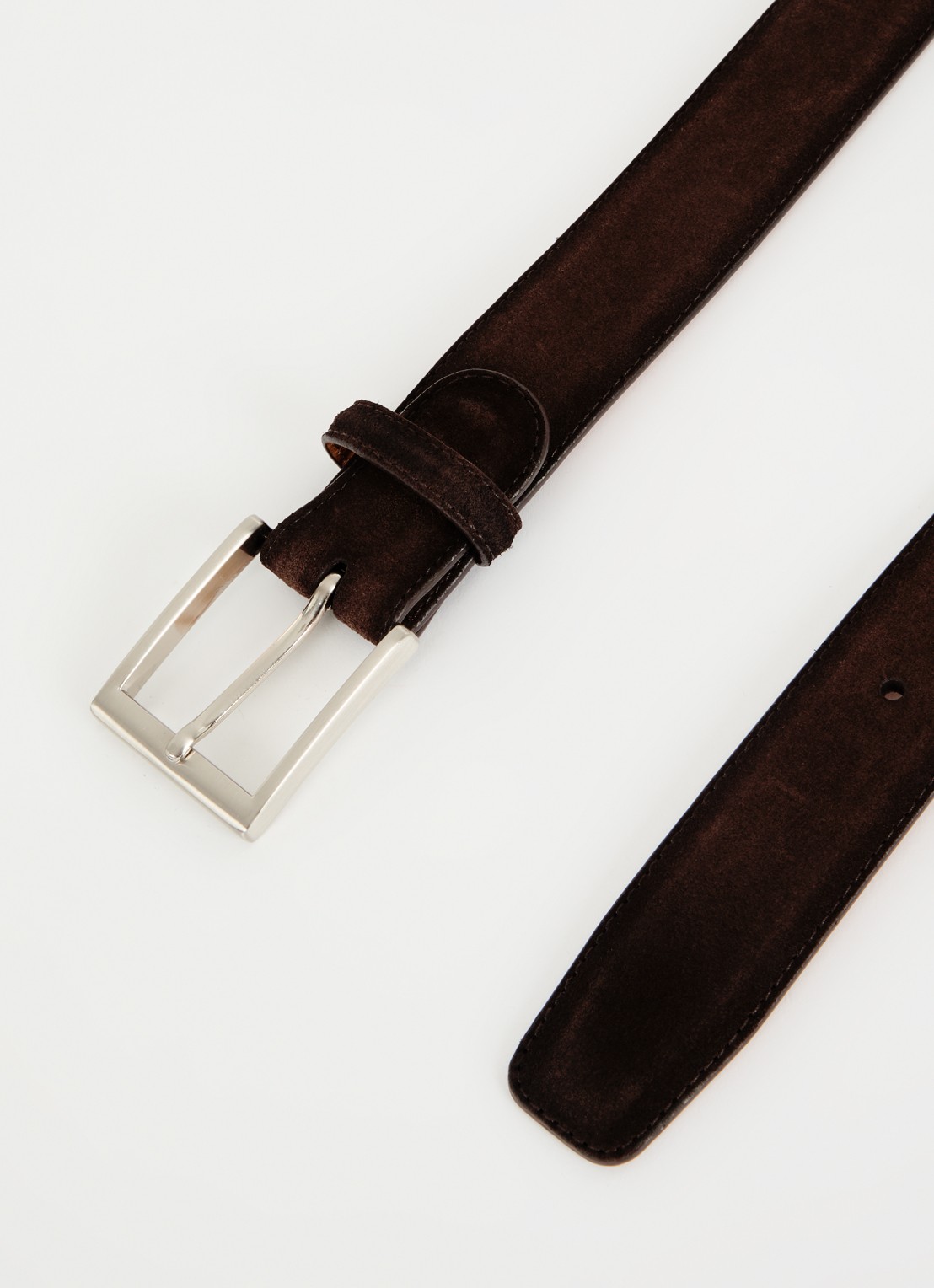 Magnanni Crostidifu Cacao riem van suède  - detail donkerbruin