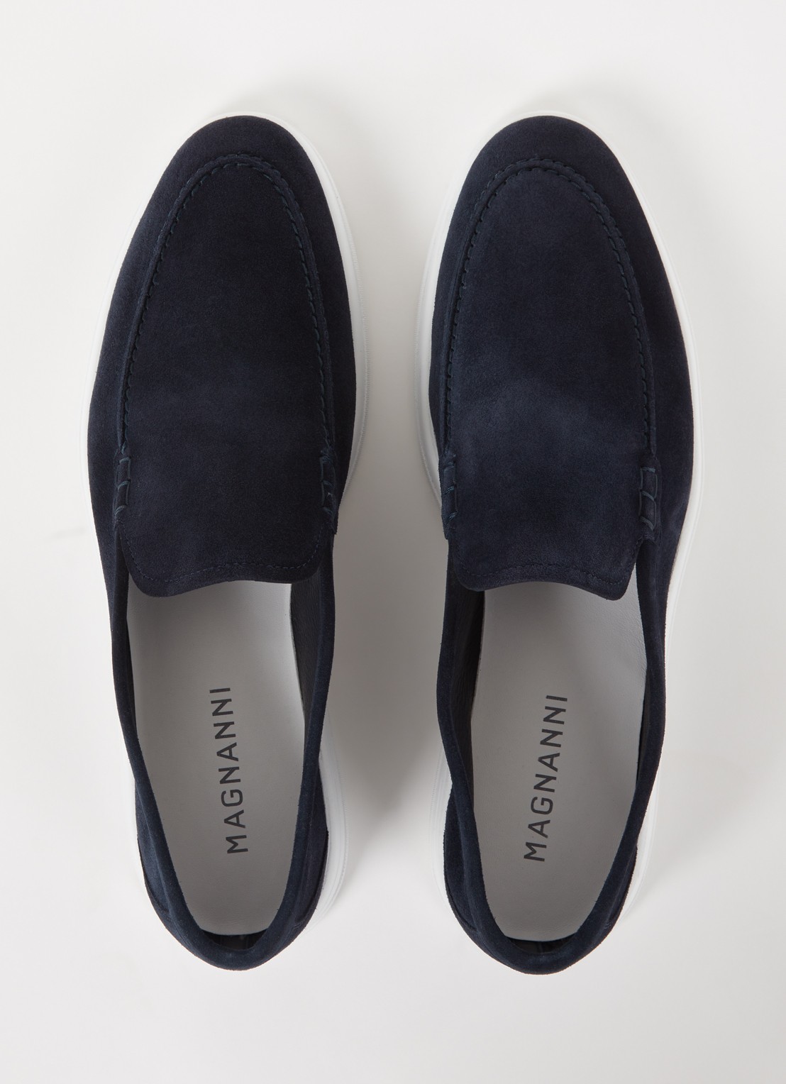 Magnanni Loafer van suède  - detail 4 donkerblauw