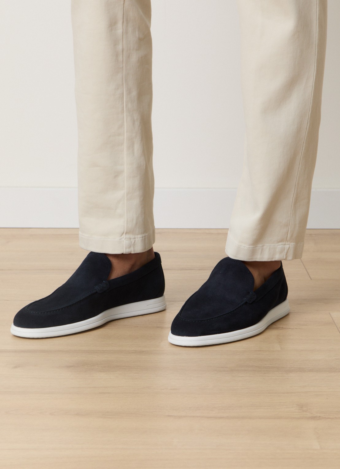 Magnanni Loafer van suède  - voorkant 2 donkerblauw