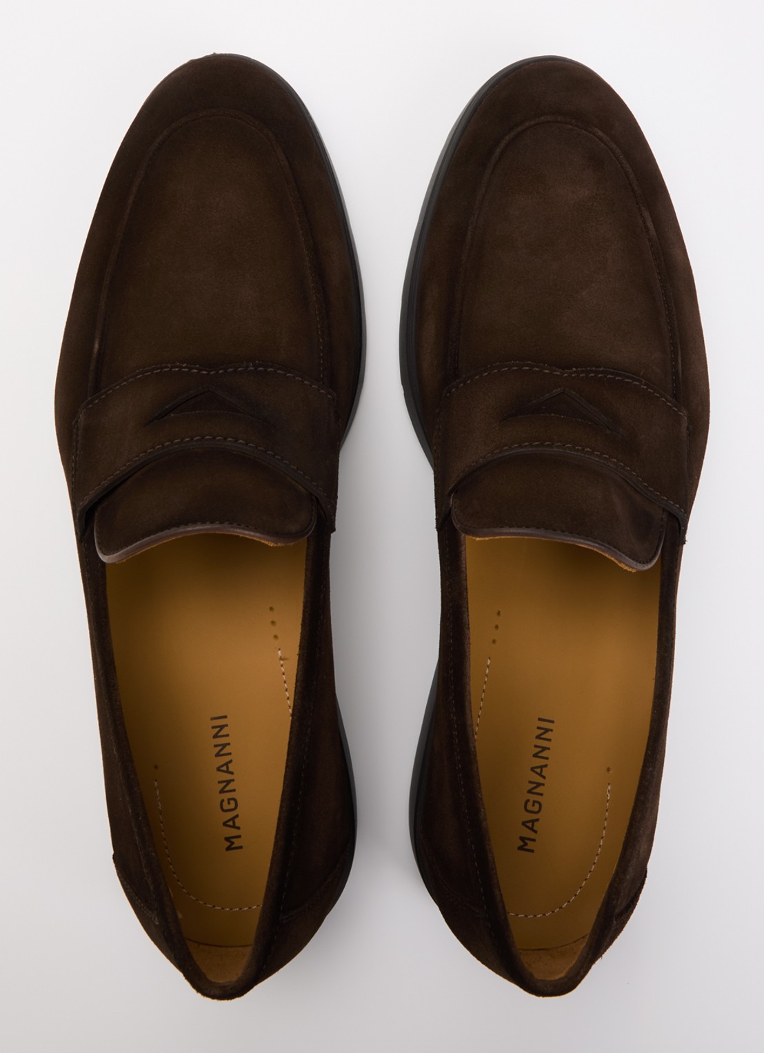 Magnanni Loafer van suède - detail 2 donkerbruin