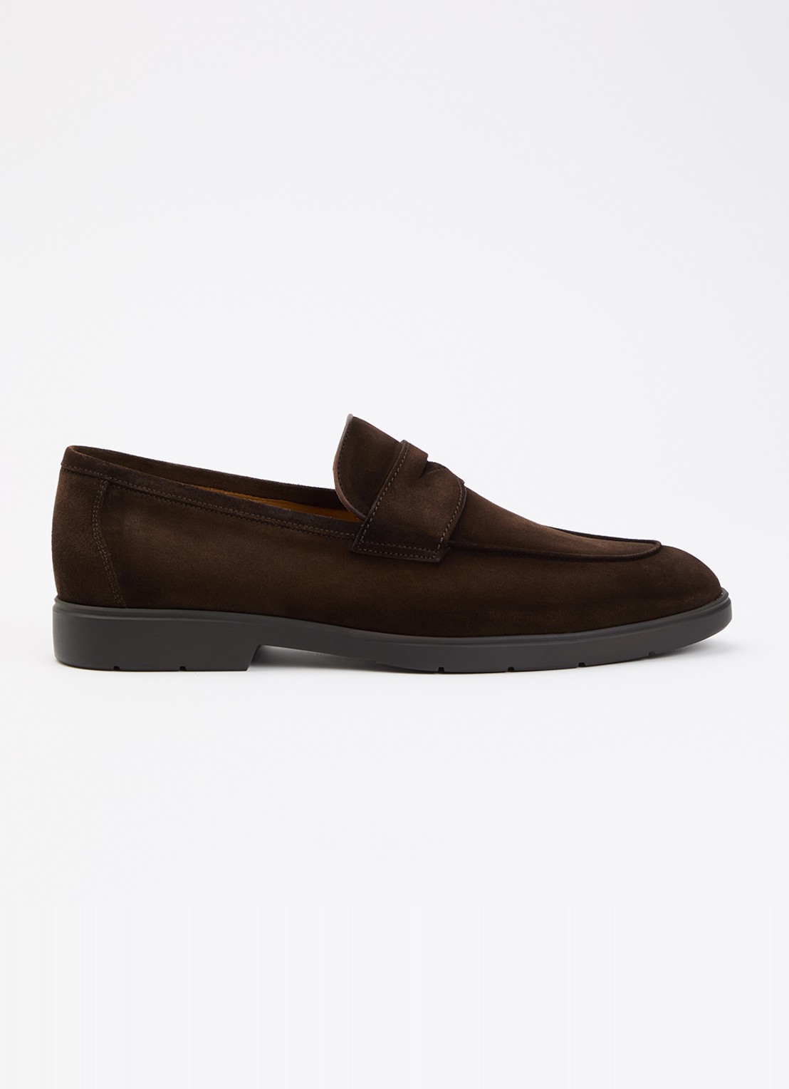 Magnanni Loafer van suède - voorkant 6 donkerbruin