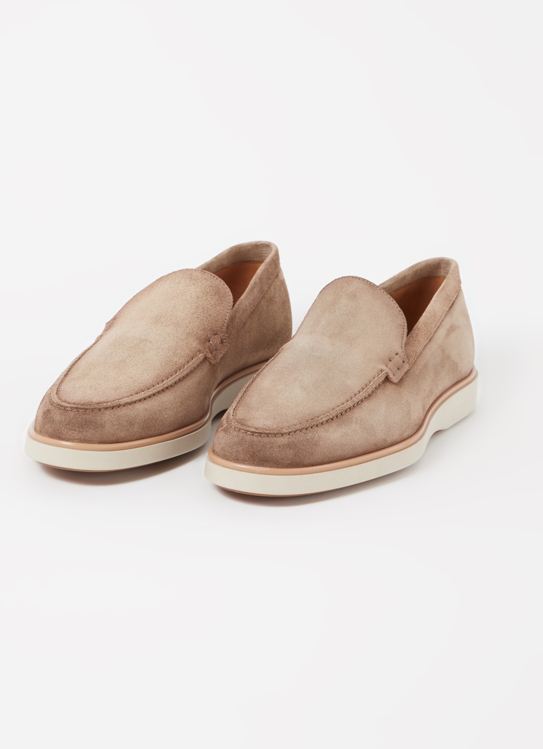 Magnanni Loafer van suède - detail donkerbeige