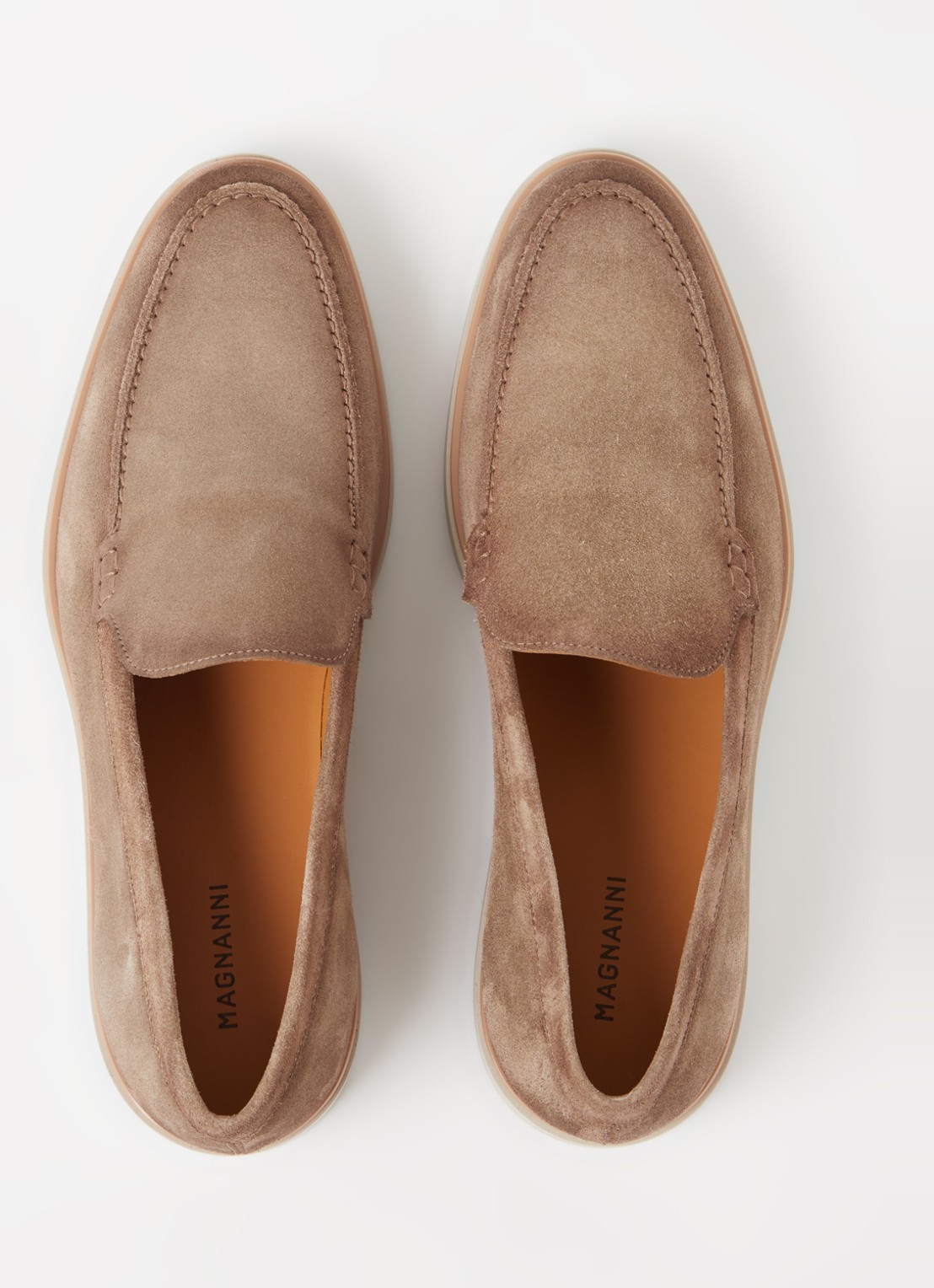 Magnanni Loafer van suède - detail 3 donkerbeige
