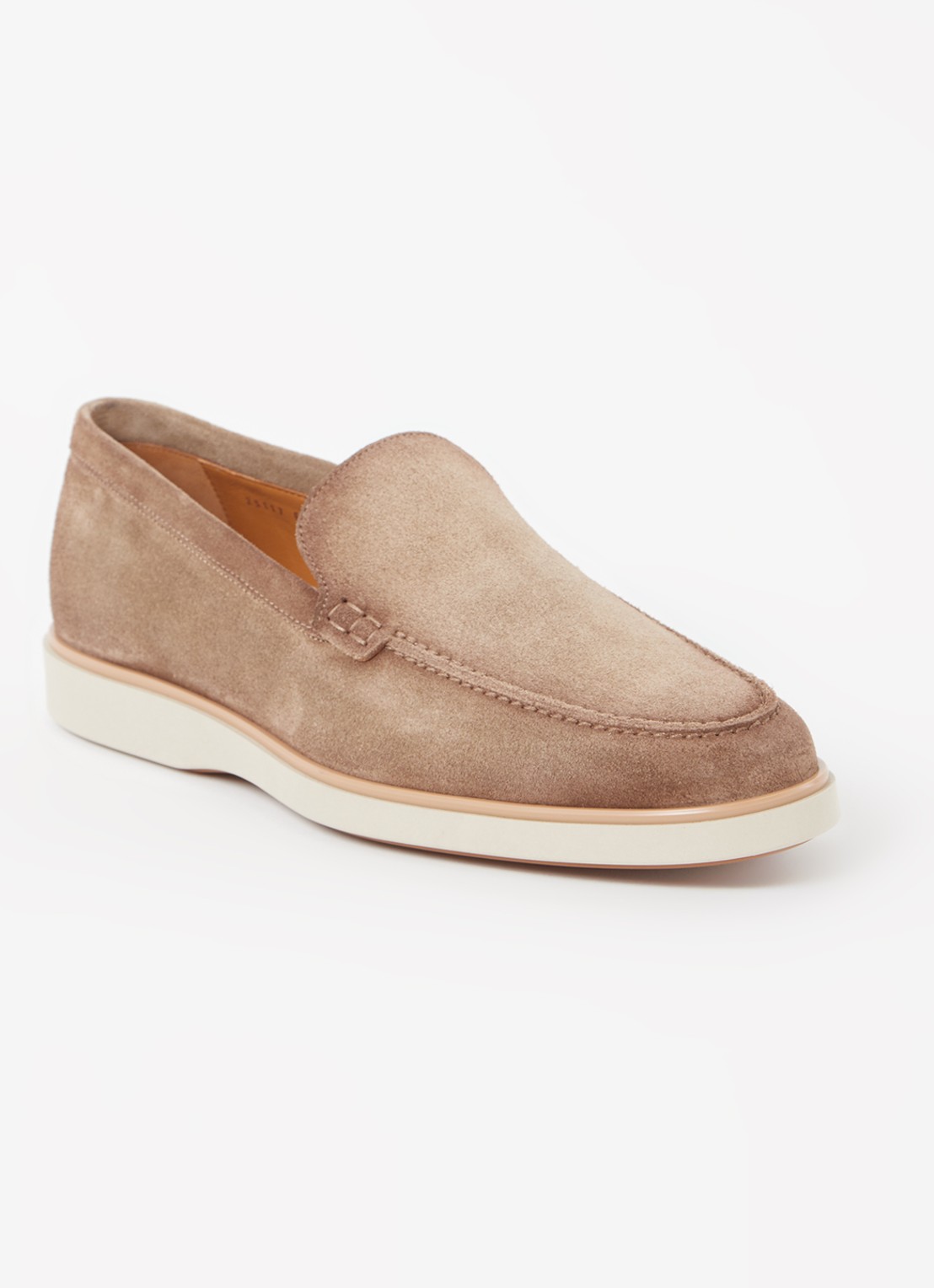 Magnanni Loafer van suède - voorkant 5 donkerbeige