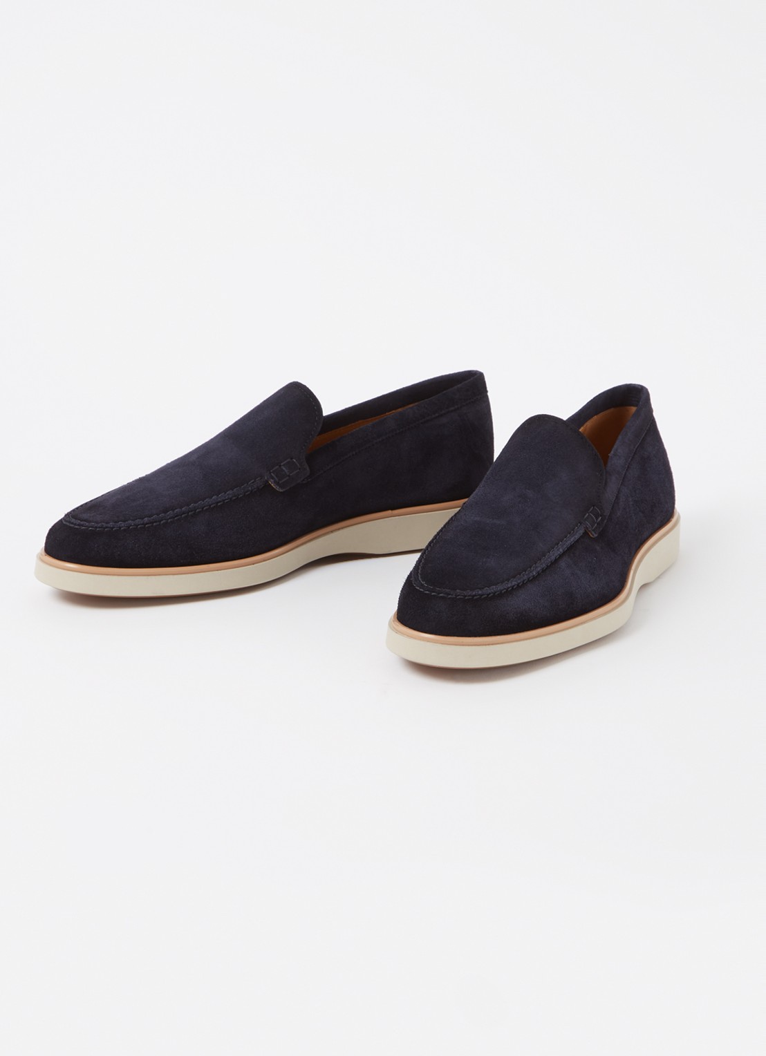 Magnanni Loafer van suède  - detail donkerblauw
