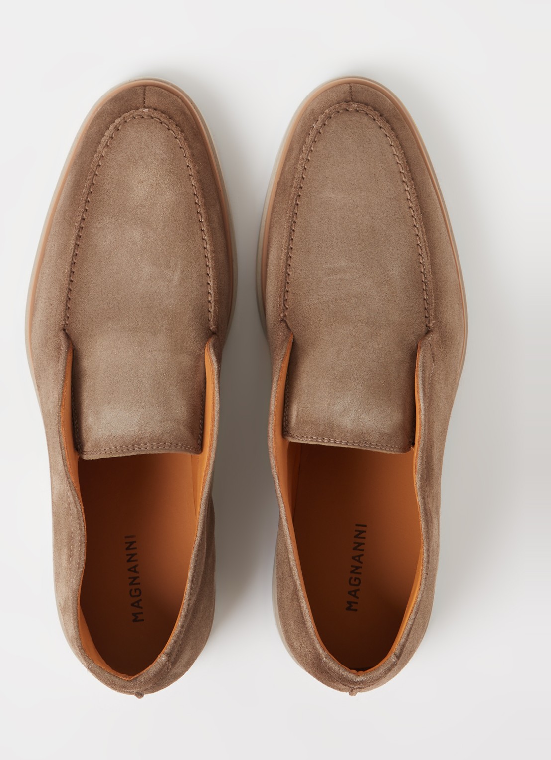 Magnanni Loafer van suède - detail 4 donkerbeige