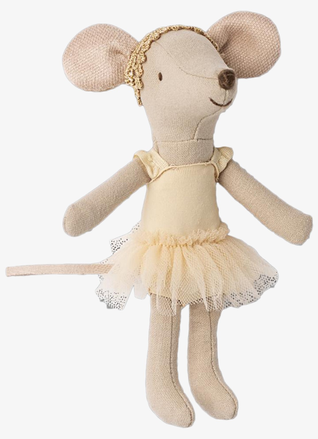 Maileg Big sister ballet muis 13 cm - voorkant goud