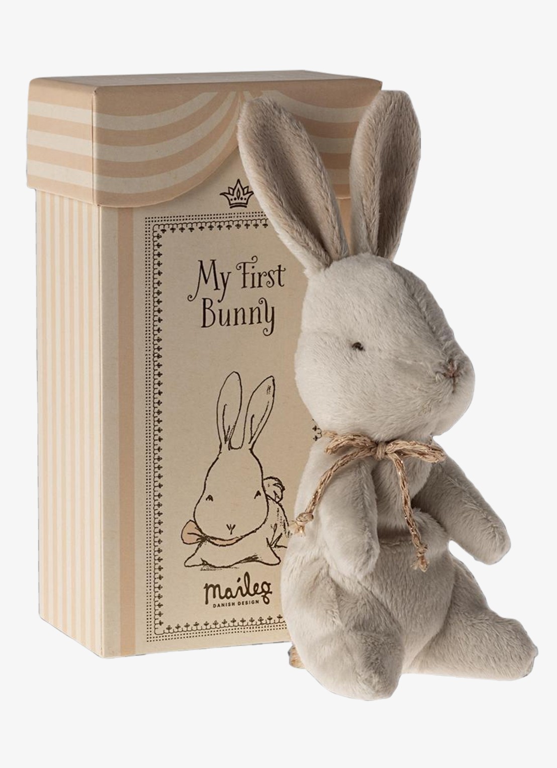 Maileg My first bunny knuffel konijn 19 cm - voorkant gebroken wit