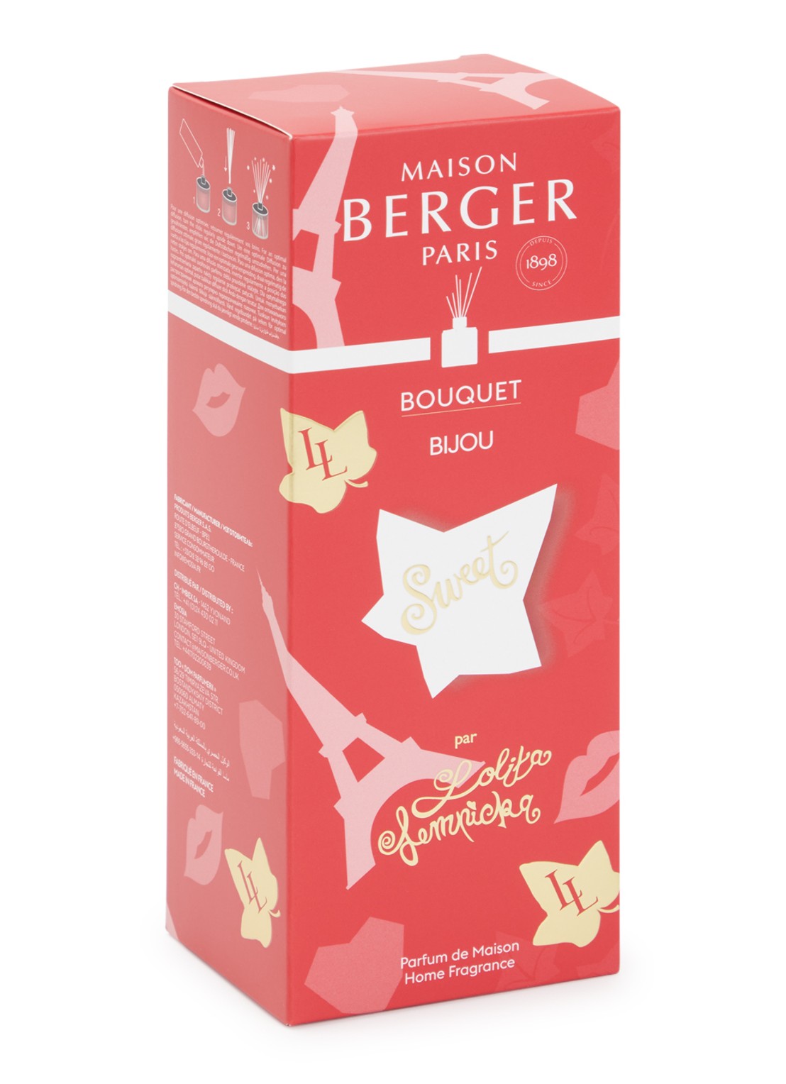 Maison Berger Bijou Lolita Lempicka Sweet geurstokjes 100 ml - voorkant rood