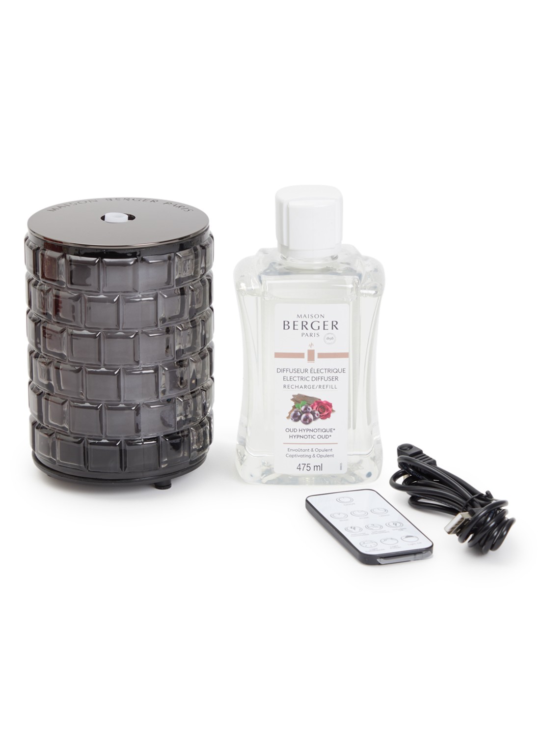 Maison Berger Celebration elektrische mistdiffuser met navulling 475 ml - voorkant zwart