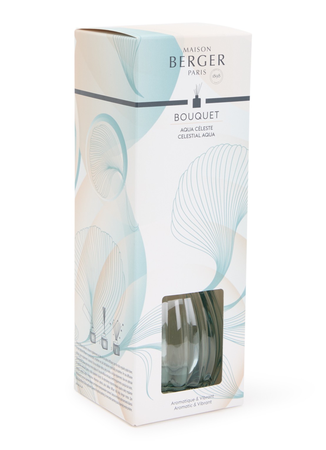 Maison Berger Celestial Aqua geurstokjes met navulling 100 ml  - voorkant blauw