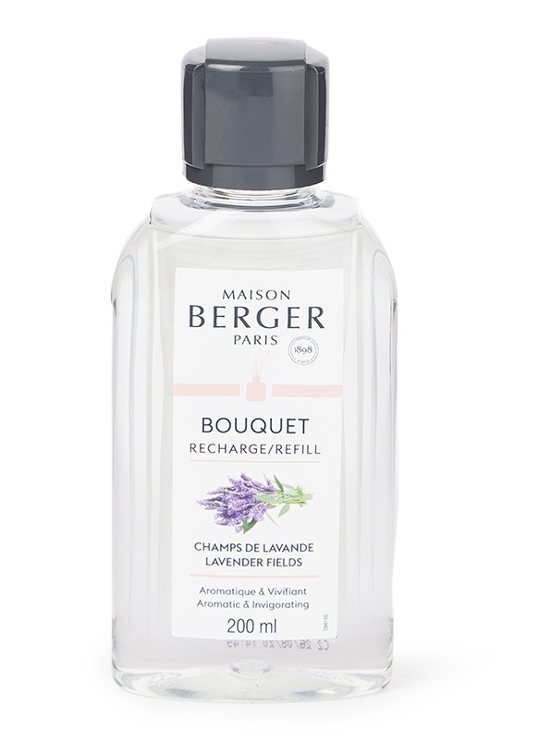 Maison Berger Champs de Lavande navulling voor geurstokjes 200 ml  - voorkant transparant