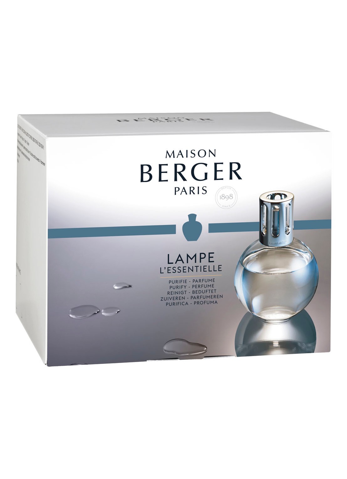 Maison Berger Essentielle Ronde Lampe Berger met navullingen 2 x 250 ml in giftset - voorkant 2 transparant