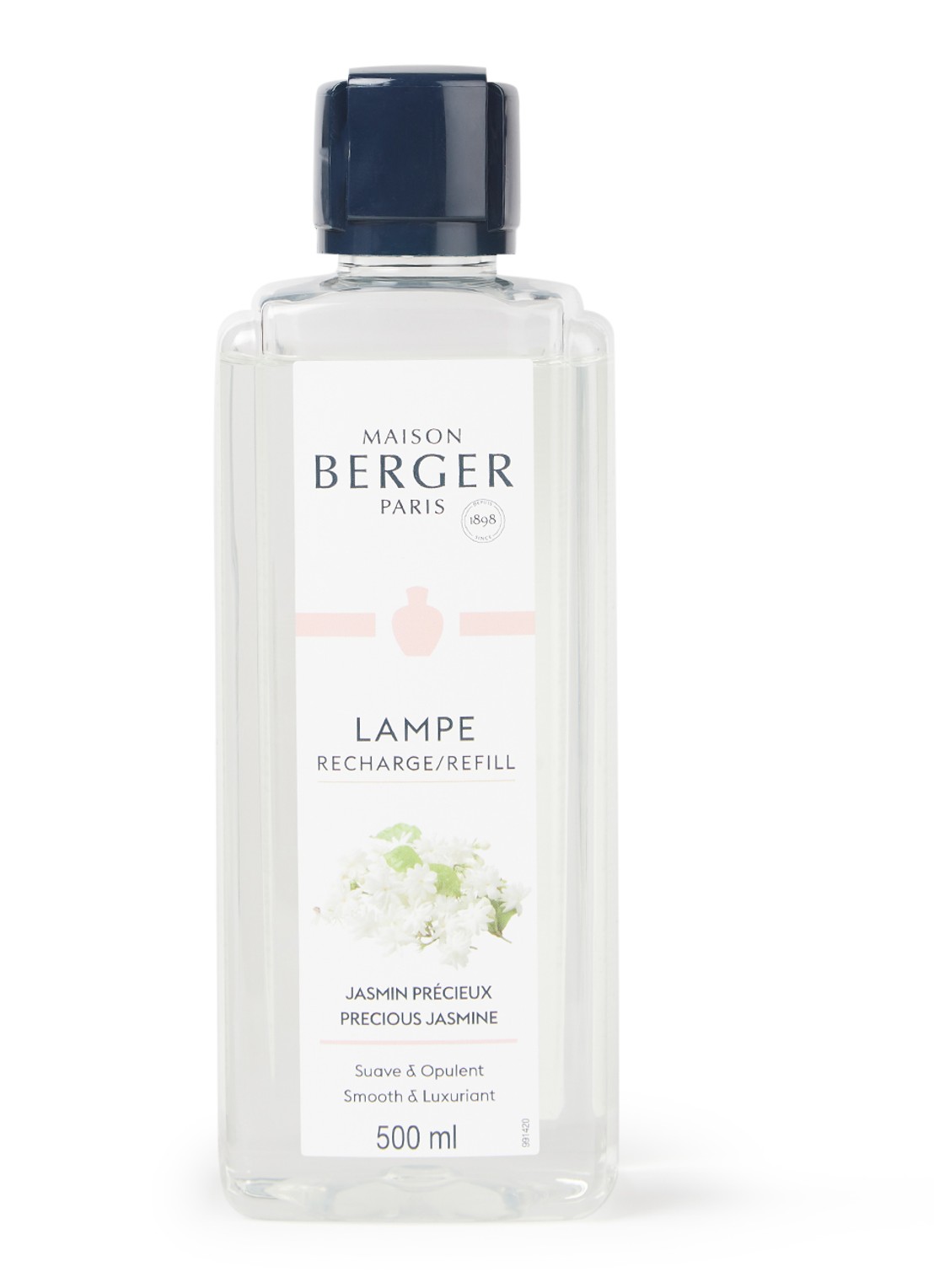 Maison Berger Jasmin Précieux navulling voor Lampe Berger 500 ml - voorkant transparant