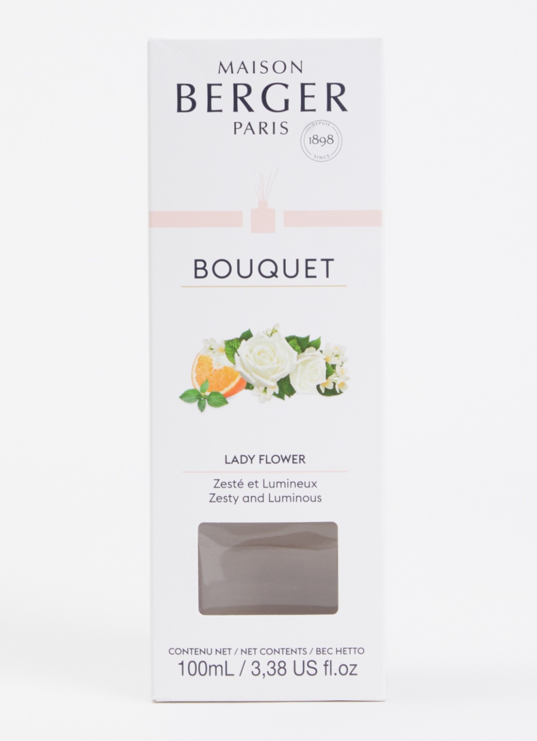 Maison Berger Lady Flower geurstokjes 100 ml - voorkant 2 transparant