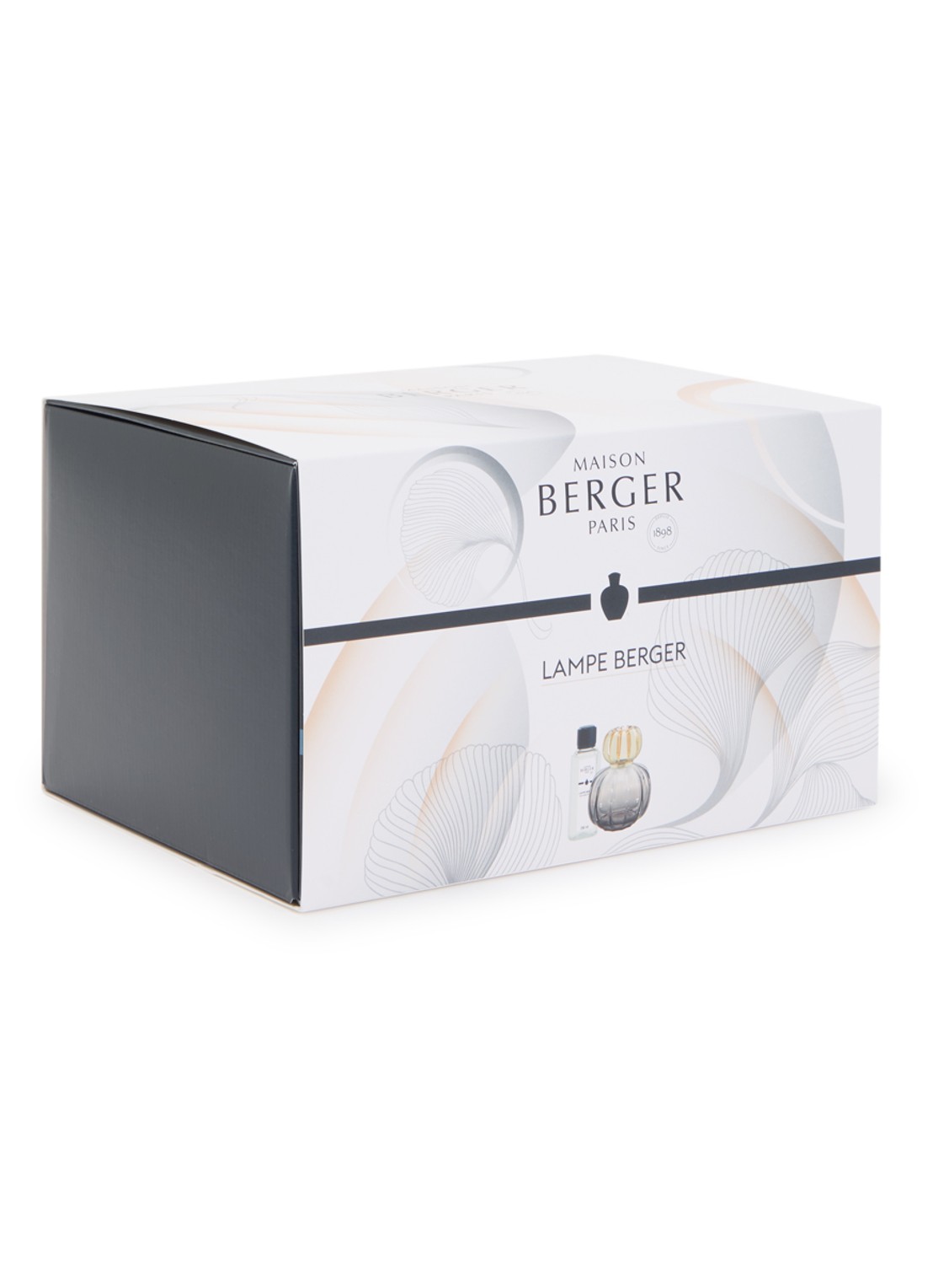 Maison Berger Lampe Berger Corali Grise cadeauset met Velours d'Orient navulling 250 ml  - voorkant 2 grijs