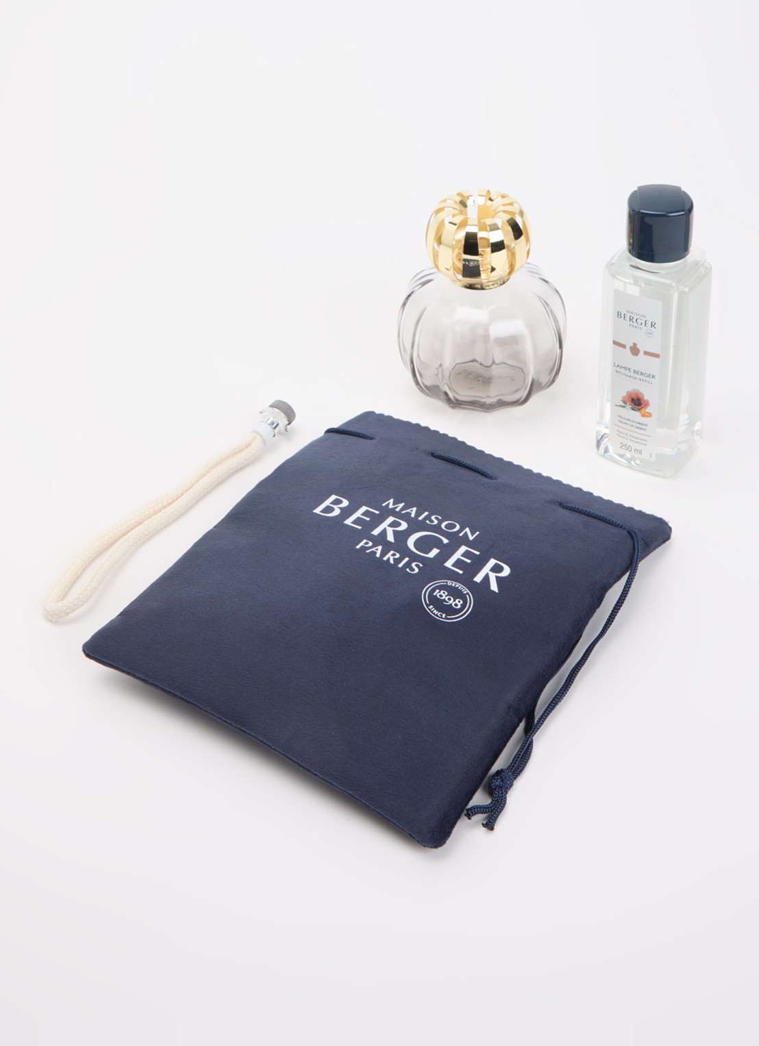 Maison Berger Lampe Berger Corali Grise cadeauset met Velours d'Orient navulling 250 ml  - voorkant 3 grijs