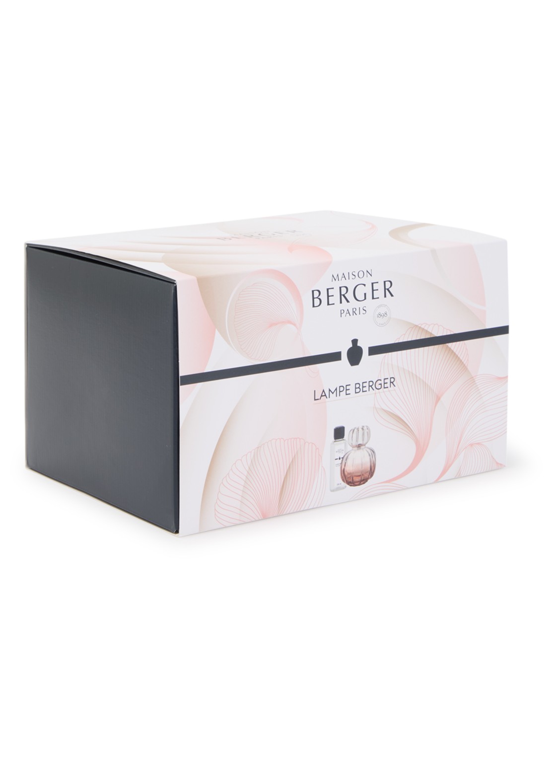 Maison Berger Lampe Berger Corali Rose cadeauset met Lady Flower navulling 250 ml  - voorkant 2 roze