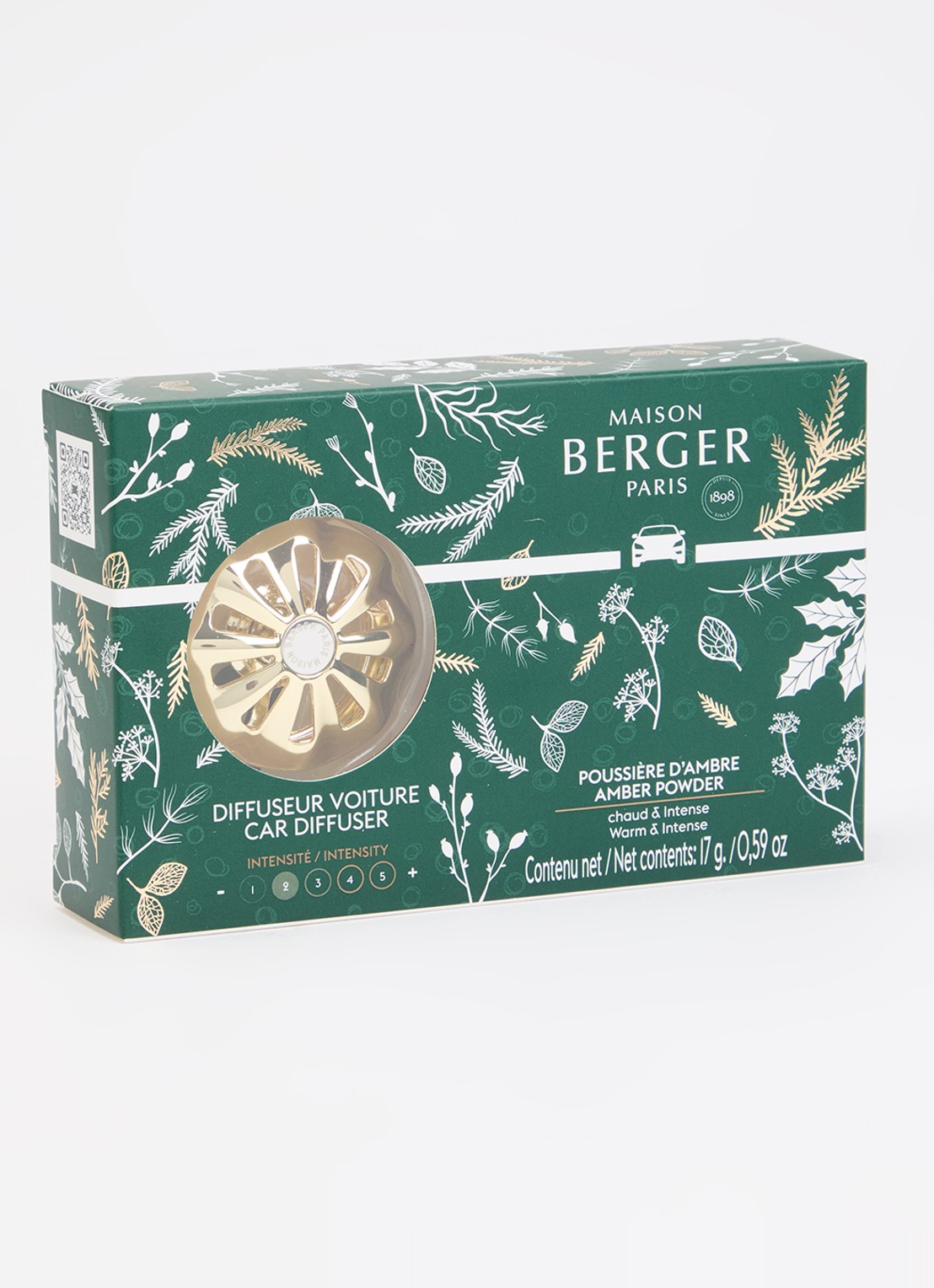 Maison Berger Poussière d'Ambre autodiffuser met navulling - voorkant 2 goud