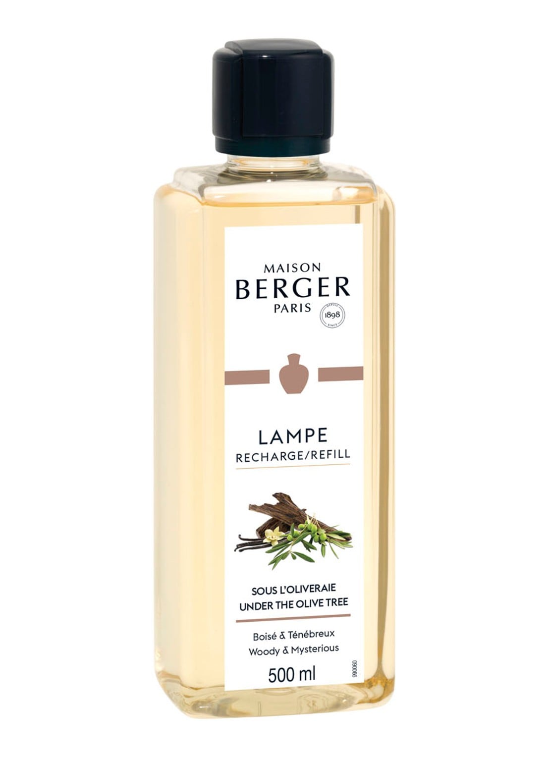 Maison Berger Sous L’Oliveraie navulling voor Lampe Berger 500 ml - voorkant transparant