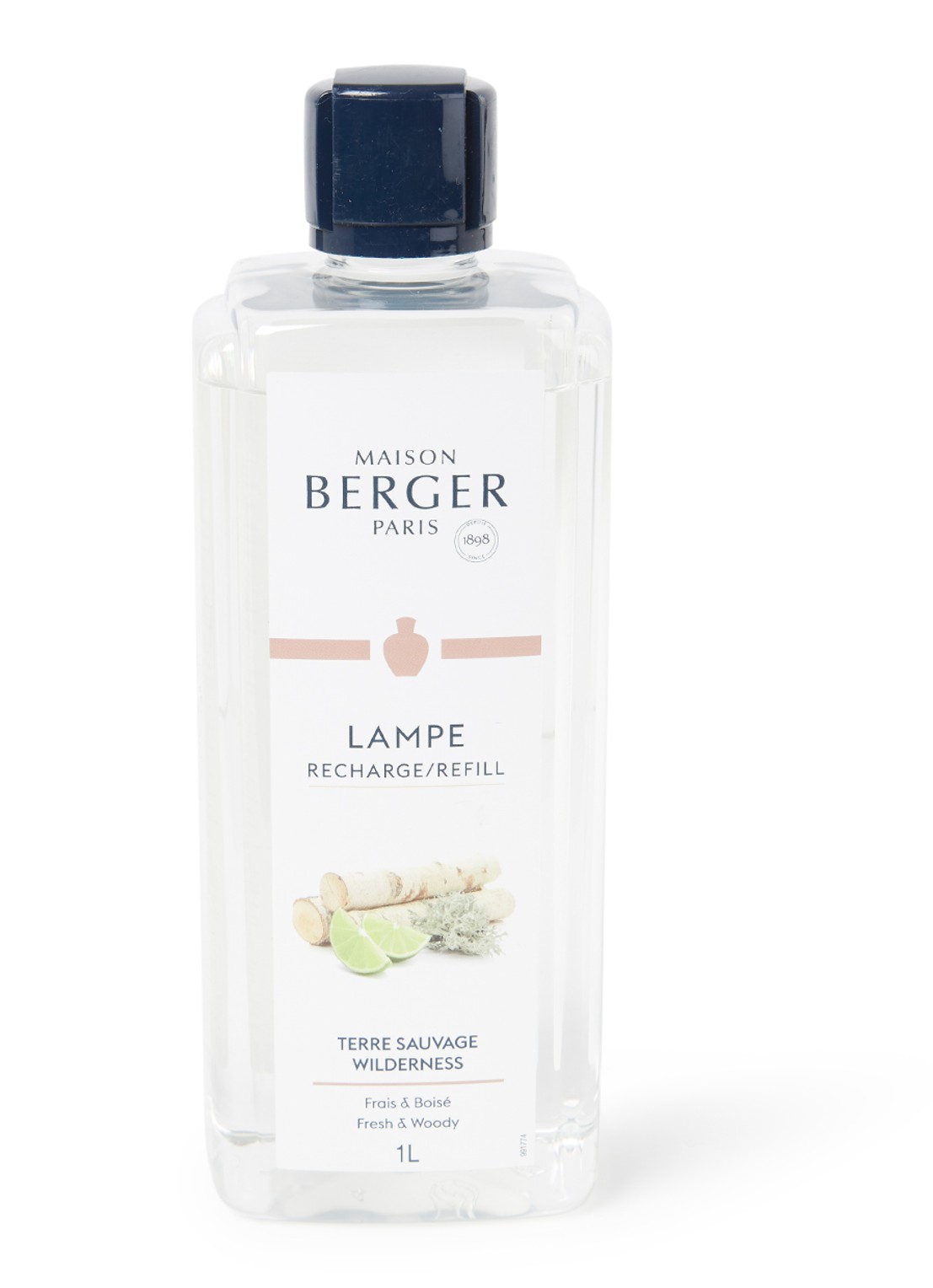 Maison Berger Terre Sauvage Wildernes navulling voor Lampe Berger 1 liter - voorkant transparant