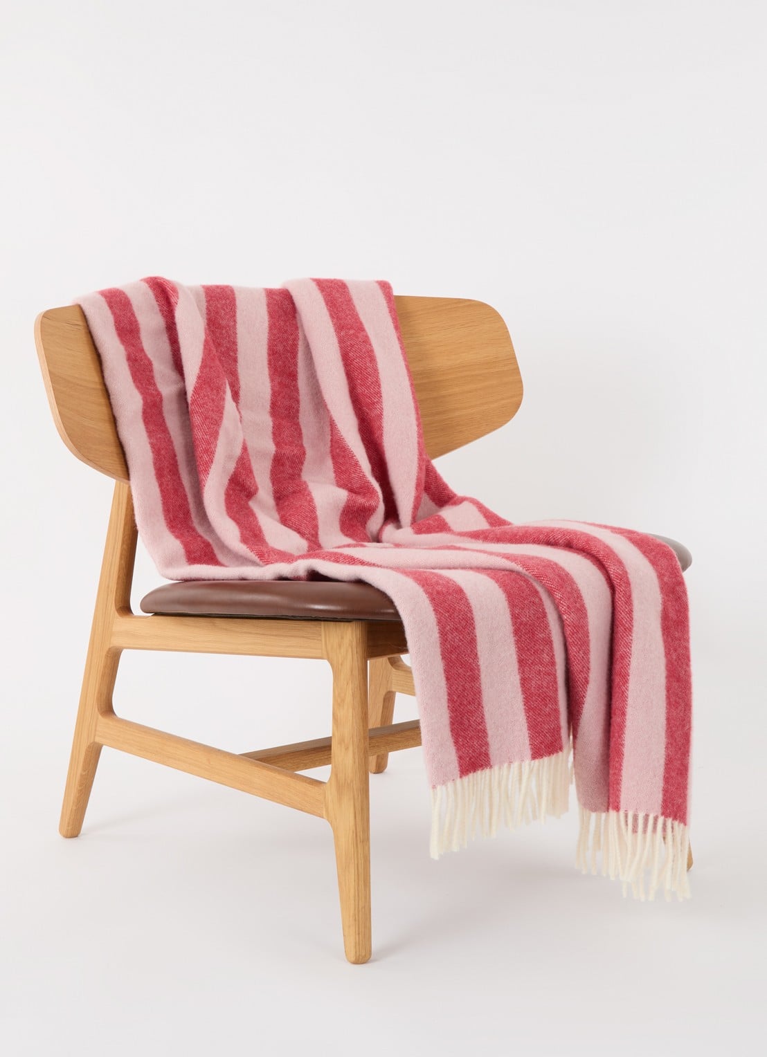 Maison Deux Candy Wrap plaid van wol 130 x 200 cm - voorkant 3 roze