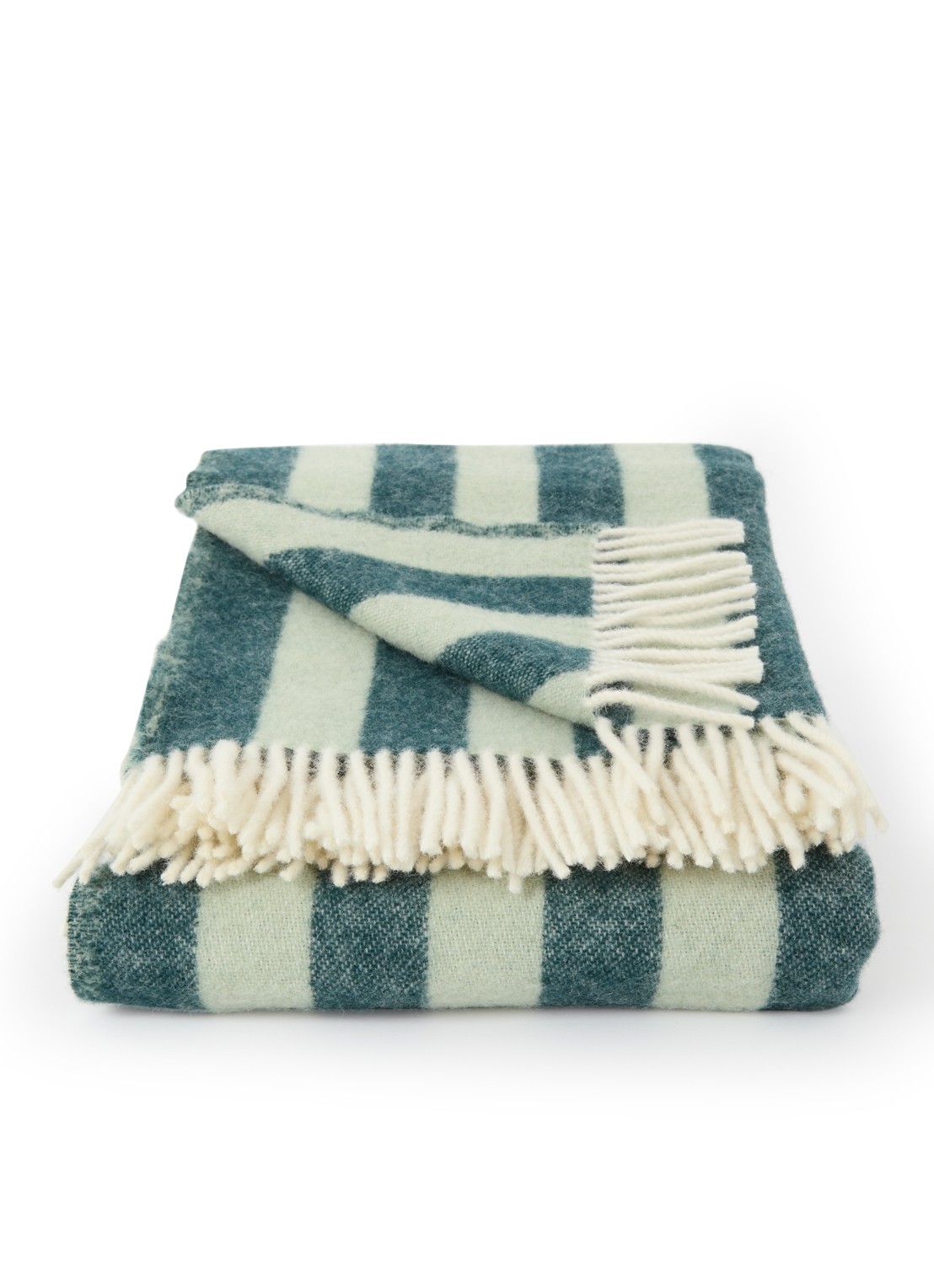 Maison Deux Candy Wrap plaid van wol 130 x 200 cm - voorkant 2 groen