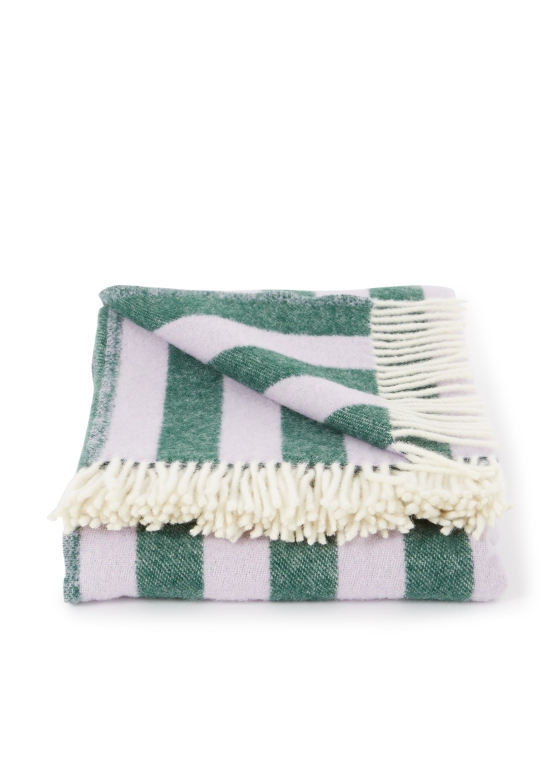 Maison Deux Candy Wrap plaid van wol 130 x 200 cm - voorkant lila
