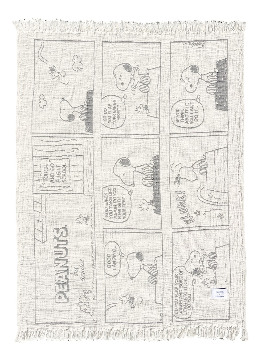 Maison Deux Flight School plaid 130 x 200 cm - voorkant 4 creme