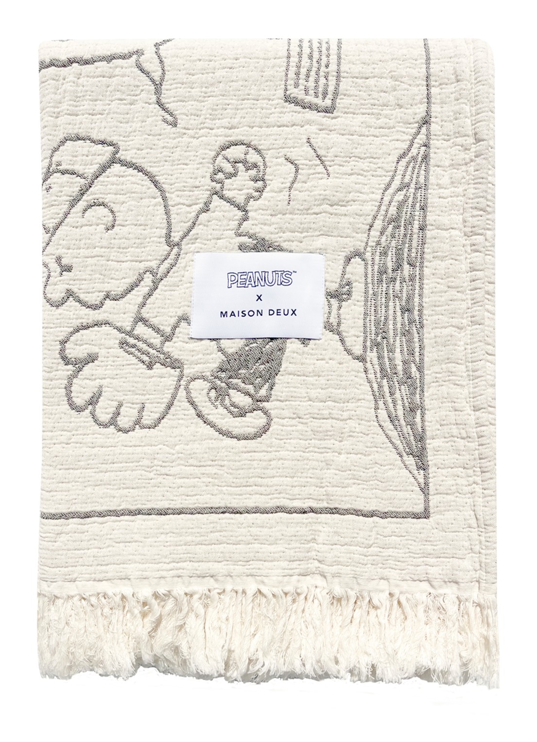 Maison Deux Honkbal plaid 130 x 200 cm - voorkant grijs