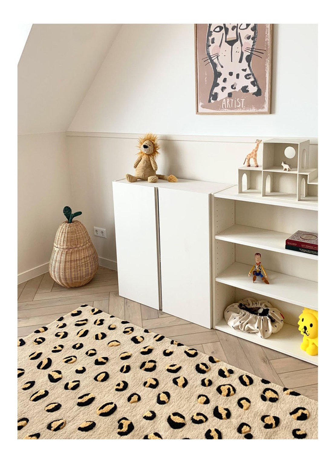 Maison Deux Leopard small vloerkleed 80 x 120 cm - detail 3 beige