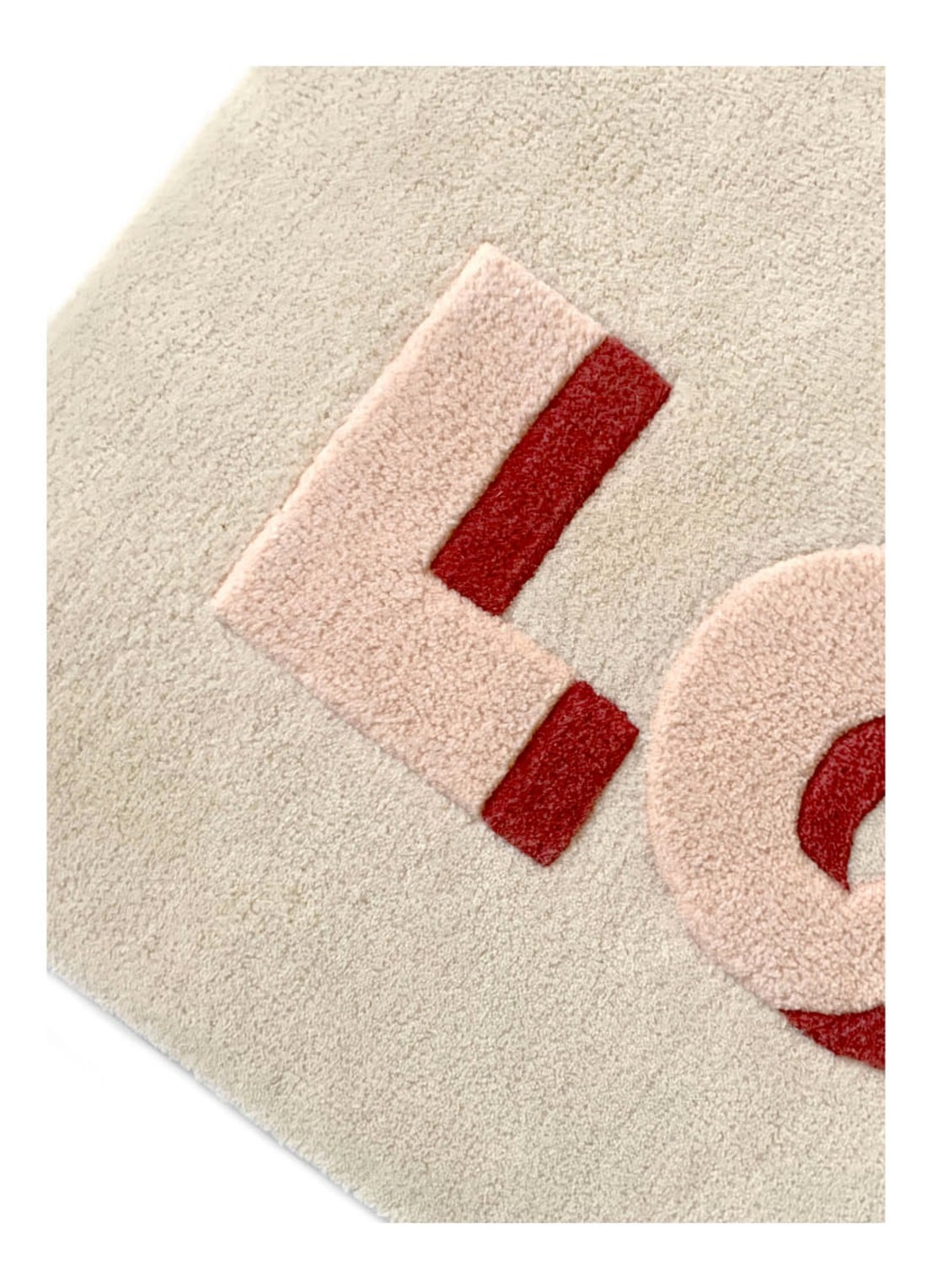 Maison Deux Love vloerkleed 100 x 50 cm - detail creme