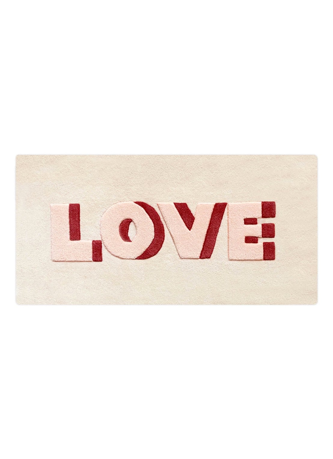 Maison Deux Love vloerkleed 100 x 50 cm - voorkant 5 creme