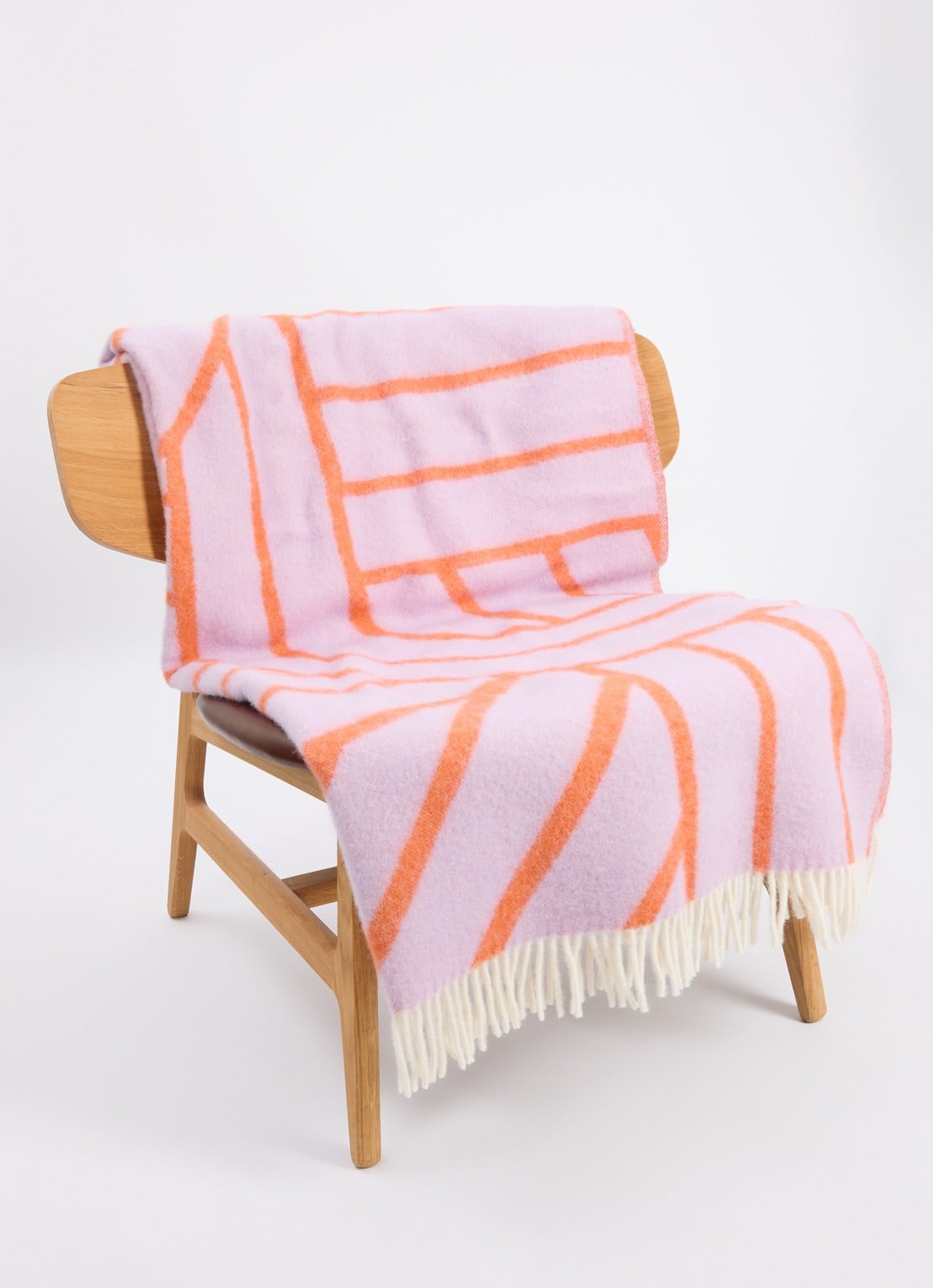 Maison Deux Plaid van wol 130 x 200 cm - voorkant 2 rood