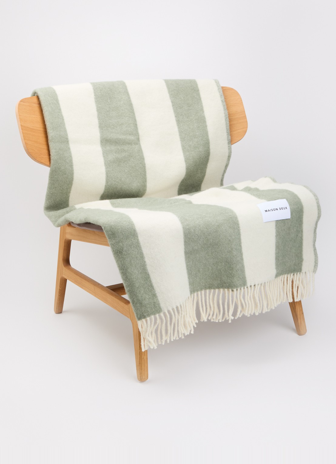 Maison Deux Plaid van wol 130 x 200 cm - voorkant 2 blauw