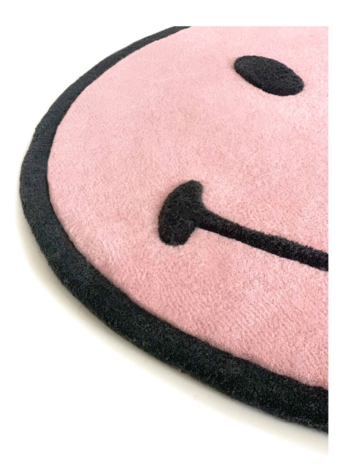 Maison Deux Smiley vloerkleed Ø100 cm - detail 3 roze