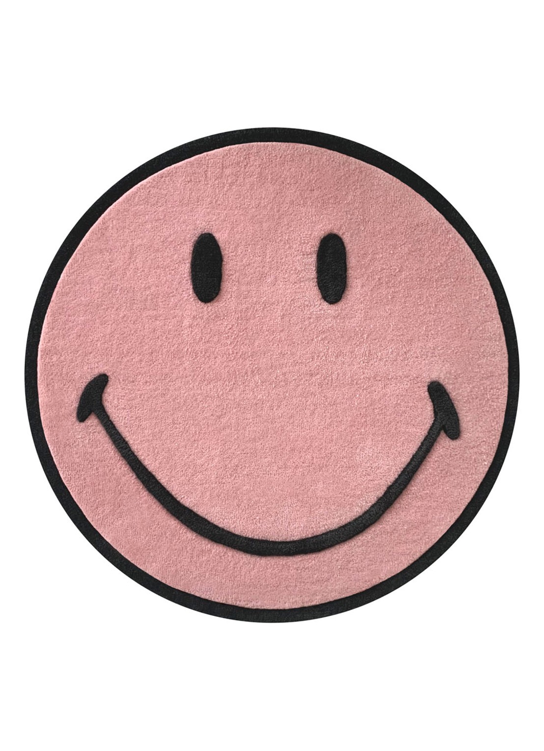 Maison Deux Smiley vloerkleed Ø100 cm - voorkant roze
