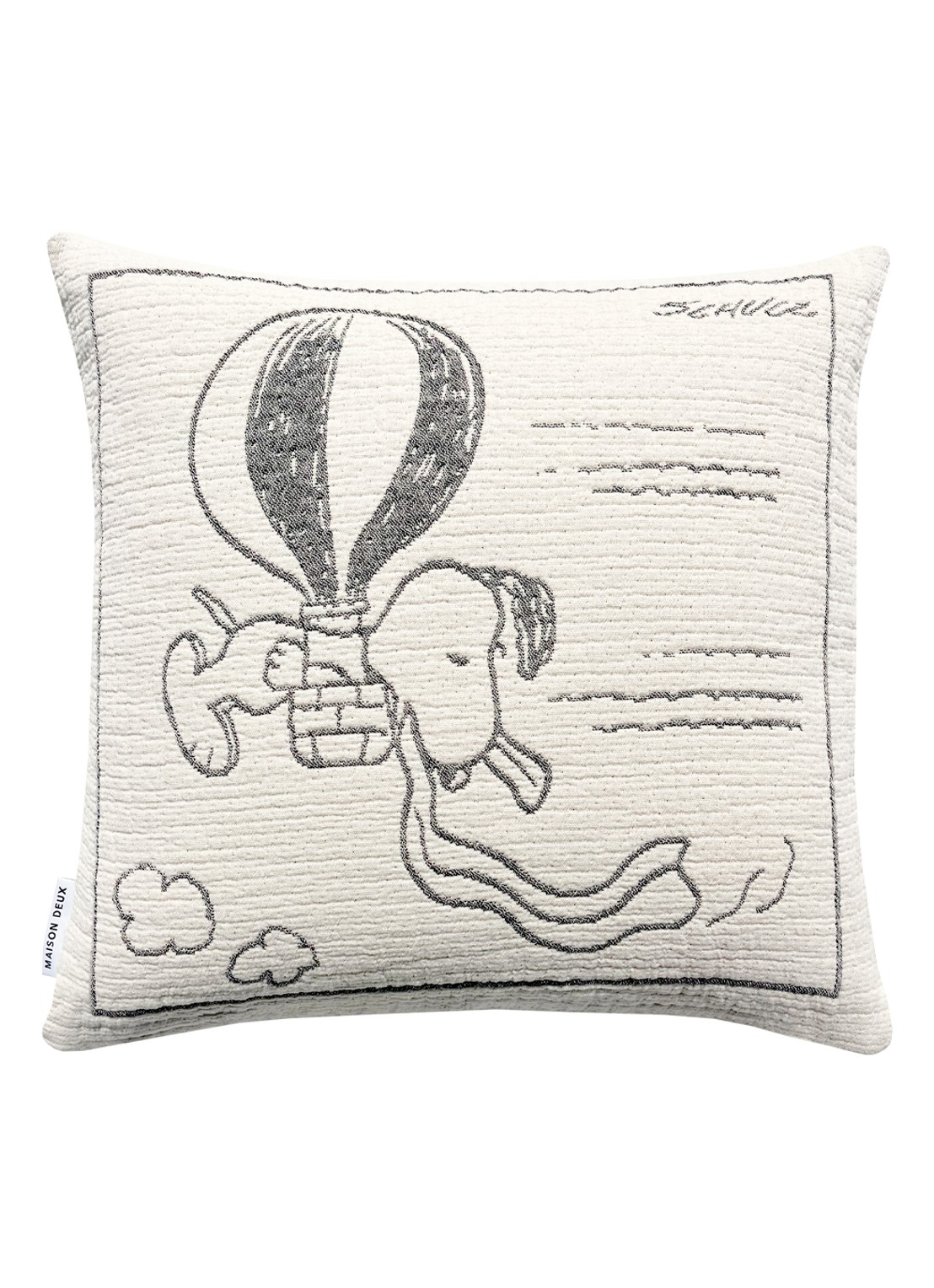 Maison Deux Zeppelin sierkussenhoes 50 x 50 cm - voorkant 3 creme