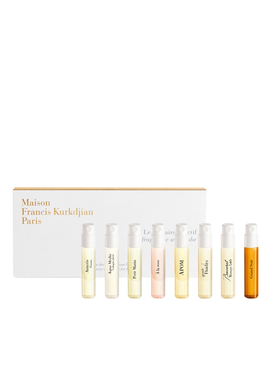 Maison Francis Kurkdjian Mini Fragrance Wardrobe For Her - geuren set - voorkant beige