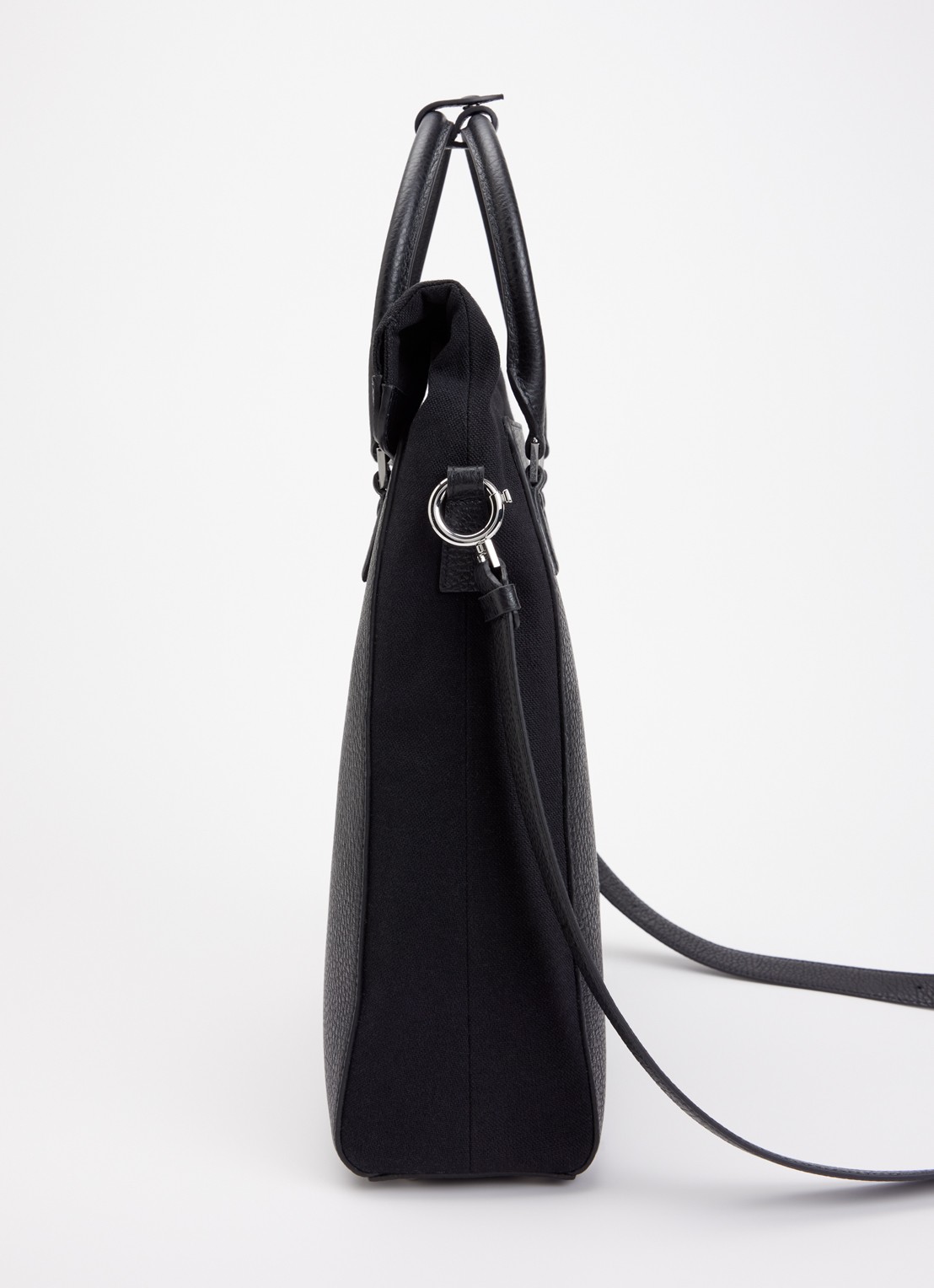 Maison Margiela 5AC Daily Vertical handtas van canvas met kalfsleren details en afneembare schouderriem - detail 2 zwart