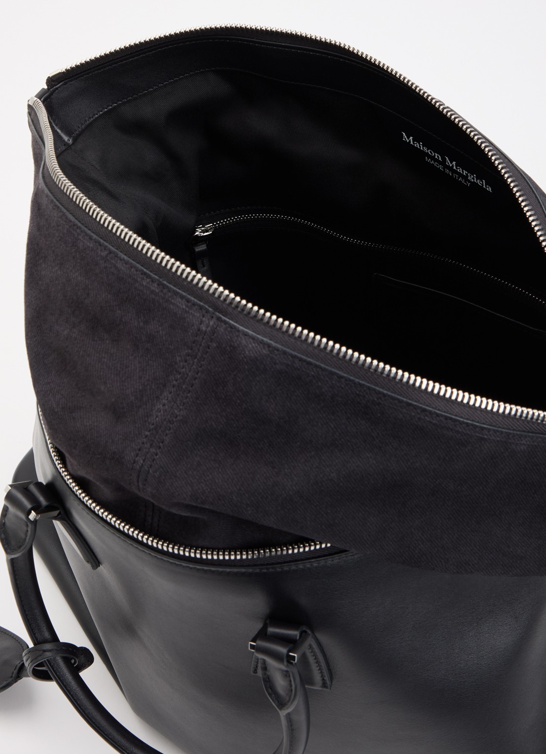 Maison Margiela 5ac XL Soft handtas van kalfsleer met afneembare schouderriem - detail 2 zwart
