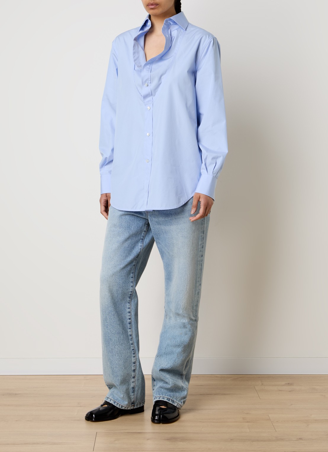 Maison Margiela Blouse met kraag - voorkant 4 blauw