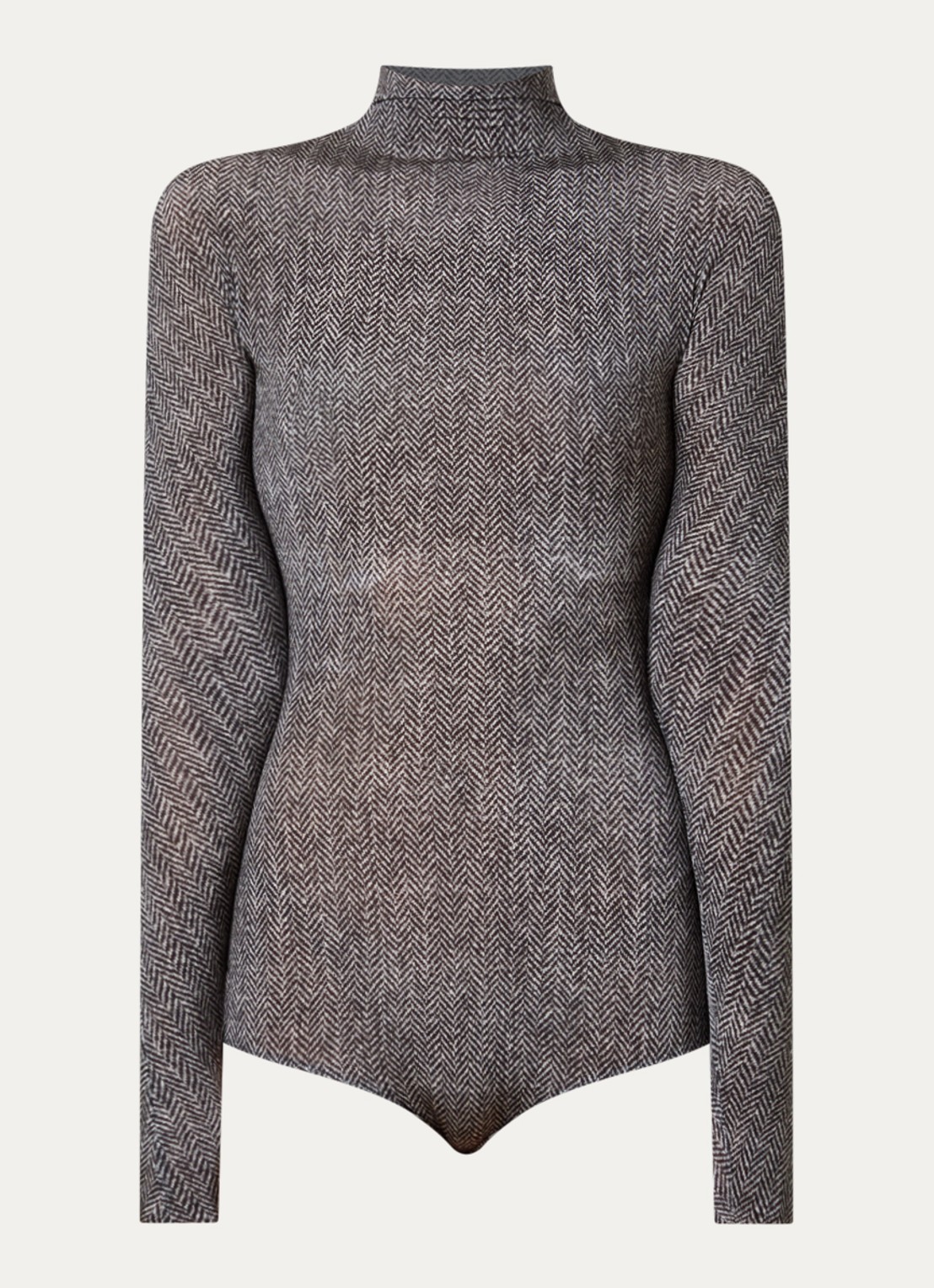 Maison Margiela Body met visgraatdessin en col - voorkant 4 grijs