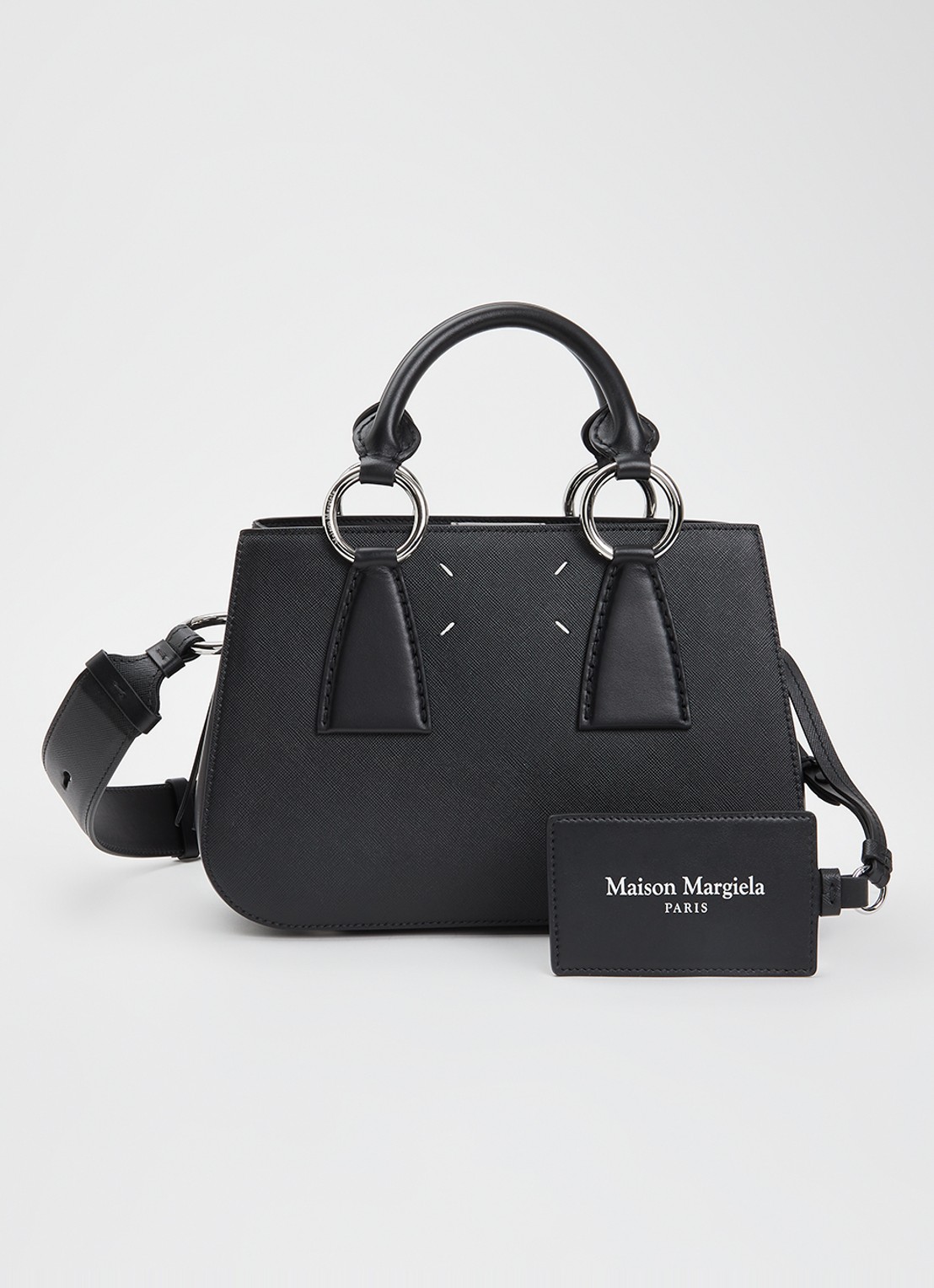 Maison Margiela Doll handtas van kalfsleer met afneembare schouderriem - voorkant 2 zwart