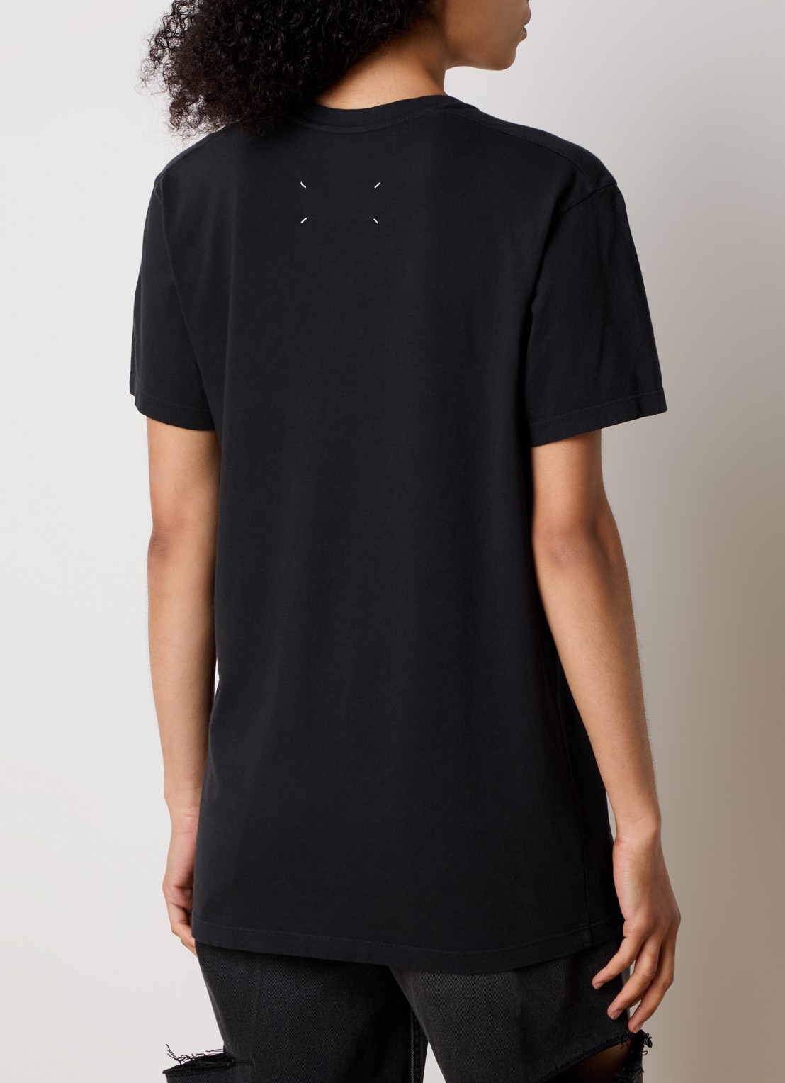Maison Margiela Fan T-shirt met logo - achterkant 5 zwart