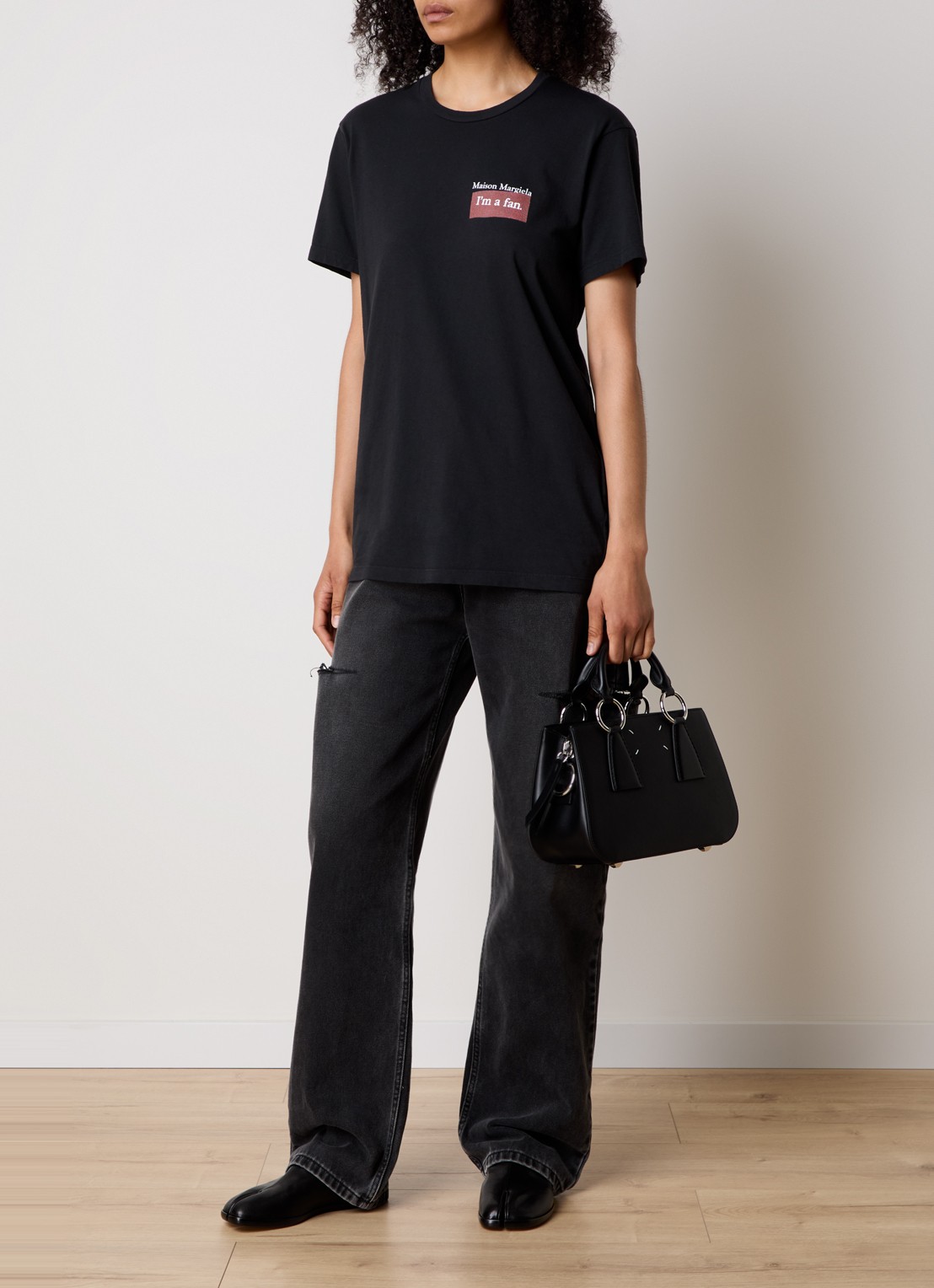 Maison Margiela Fan T-shirt met logo - voorkant 2 zwart