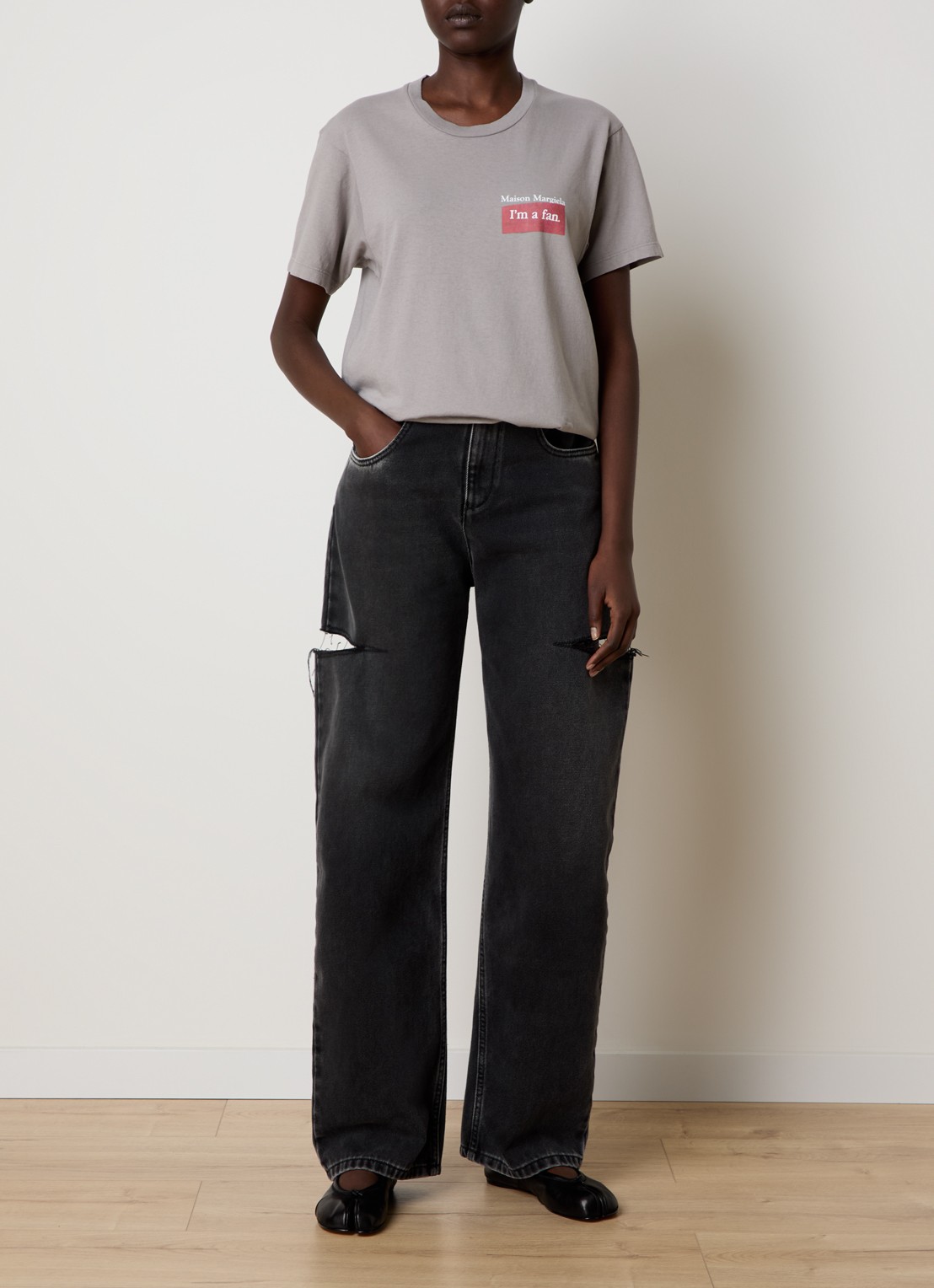Maison Margiela Fan T-shirt met logo - voorkant 2 grijs