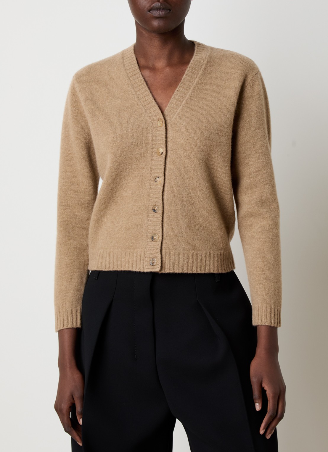 Maison Margiela Fijngebreid vest van wol - detail bruin