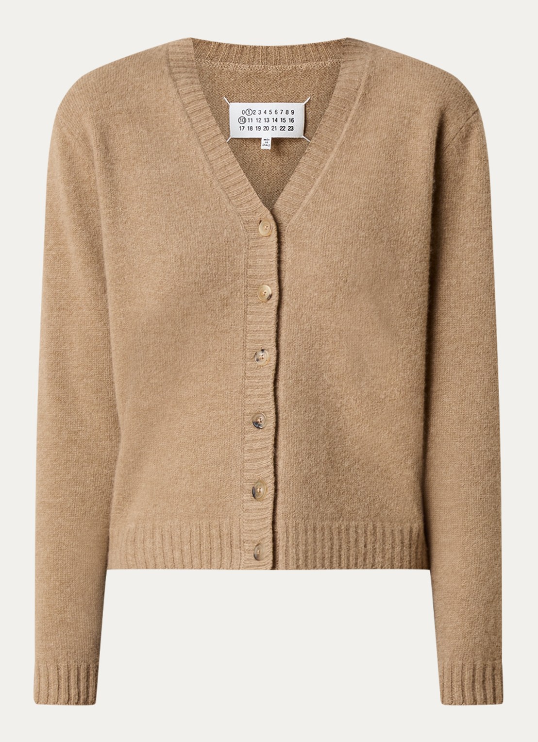 Maison Margiela Fijngebreid vest van wol - voorkant 3 bruin